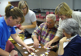 The 72 team, Dalton and Deanne Noack along with Don and Karen Little, equip members of Zion Lutheran Church in Abilene, Texas